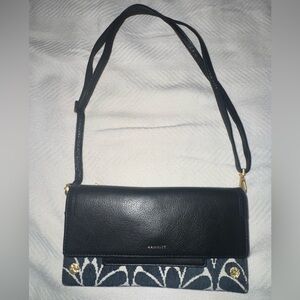 Hammitt AJ Crossbody Clutch - Black/Navy Tapestry/Brushed Gold